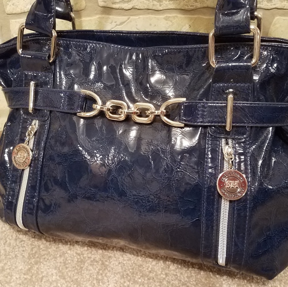 SOLD - Dark shiny blue purse